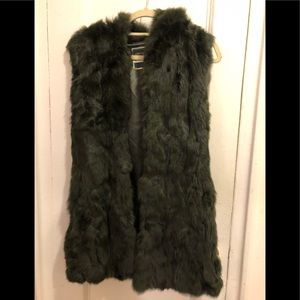 Long Fur Vest w Hood
